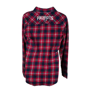 NFL Team Apparel New England Patriots Plaid Flannel Shirt Women M Gameday Fan thumbnail 3