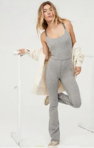 OFFLINE By Aerie Gray The Hugger Bootcut Jumpsuit Size Medium thumbnail 1