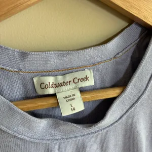 Vintage Coldwater Creek Silk Cotton Knit Sweater Tank L 14 Purple Women Top thumbnail 3