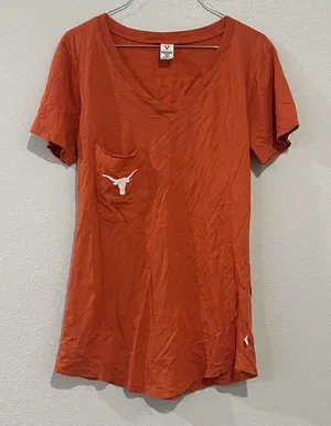 Texas Longhorns Women’s V Neck Pocket Graphic T Shirt Size Medium‎ Venley thumbnail 1