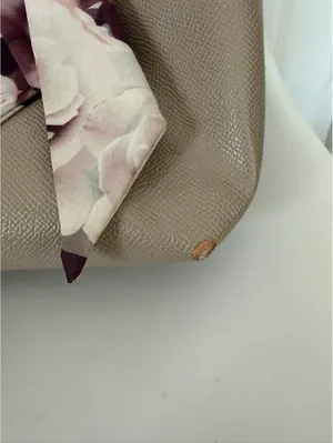 Betsy Johnson Taupe floral scarf tote bag thumbnail 5