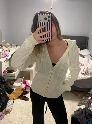 Brandy Melville Knit Zip-Up Sweater thumbnail 1