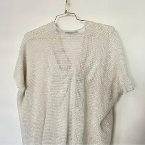 All Saints Itat Levita Twist Front Mesh Poncho Wrap Size X-Small Ivory/Beige thumbnail 9
