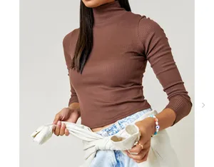 Francesca's ribbed turtle neck top thumbnail 2