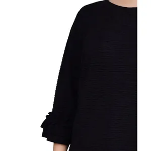NWT Ny Collection Womens Textured Knit Plus Size Dress WTXD4237D Black 3X thumbnail 2