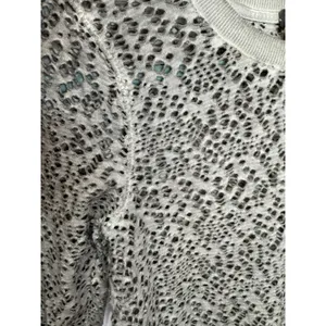 Free People We the Free Green‎ Distressed Sweatshirt Holes Sz XS 100% Cotton thumbnail 3