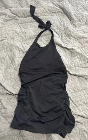 NWT Anthropologie black halter silky top xs thumbnail 1