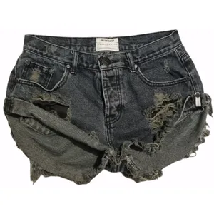 One Teaspoon x Free People Bandits Button Fly Shorts Size 27 thumbnail 2