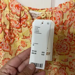 NWT Billabong x Wrangler Women's Mini Dress Yellow Orange Far &‎ Away Floral med thumbnail 7