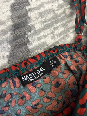 Nasty Gal Top Leopard Print Satin Cowl Neck thumbnail 2
