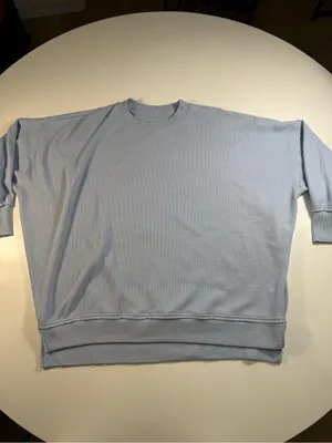 aerie Light Blue Crew Sweatshirt thumbnail 2