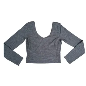 Lululemon Align Long Sleeve Shirt Size 8 Heathered Gray Athletic Yoga Workout thumbnail 2