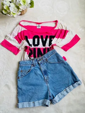PINK - Victoria's Secret Vintage Crop Top Sz S thumbnail 1