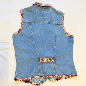 Paris Blues Original Denim Vest Boho Floral – Size M thumbnail 4