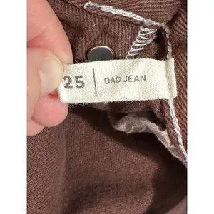 PacSun Brown Dad Jeans High Rise Straight Leg Contrast Stitch Size 25 Button Fly thumbnail 5