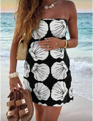 Seashell Strapless Dress Shein Mini thumbnail 2