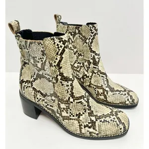 Nordstrom Rack Ankle Booties Size 8.5 Leather Snake Print Block Heel‎ NEW thumbnail 3