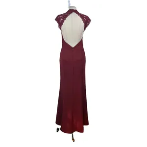 Lulus Crazy About You Burgundy Backless Lace‎ Maxi Dress Size Medium thumbnail 7