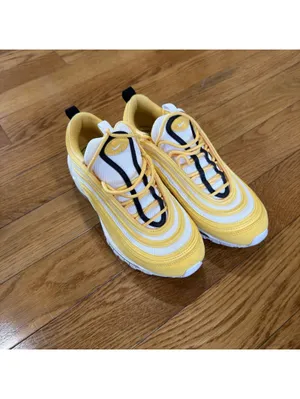Size US 8 Wmns Nike Air Max 97 Topaz Gold White Taxi Sneakers Trainers 921733 thumbnail 6