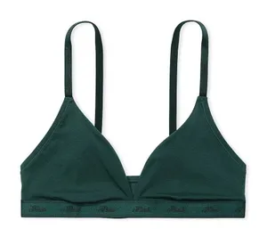 Pink Bralettes & Bra Tops Logo‎ Cotton Triangle Bralette thumbnail 1