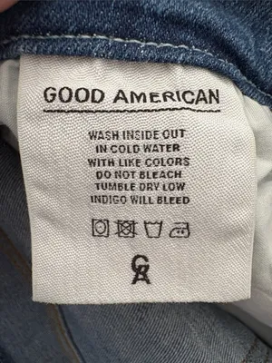 Good American Good Waist Frayed Hem Jeans Blue Size 8 thumbnail 6