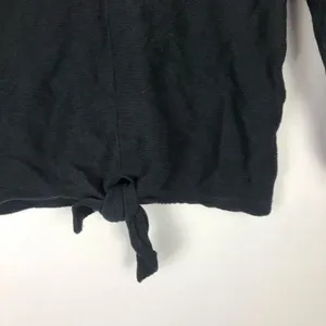 Madewell Texture & Thread Long Sleeve Tie-front Black Top thumbnail 7