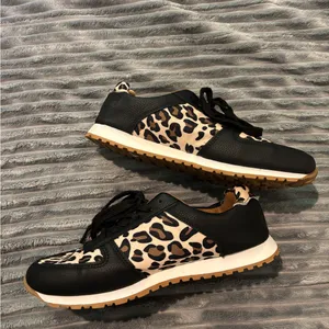 Leopard Print Women's Sneakers Size 9 or 42 Black thumbnail 2