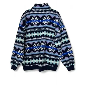 Aerie Sherpa Sweatshirt XS Polar Chic Nordic Print Cabincore‎ Chalet Ski Resort thumbnail 2