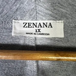Zenana Oversized Cardigan‎ Womens 1X Gray Button Down Pockets Cozy Minimalist thumbnail 7