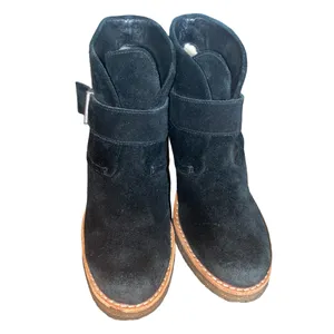 UGG Brienne #3212 black Genuine Leather suede rubber heeled ankle boots thumbnail 3