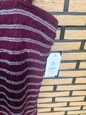 Time and tru burgundy smocked tank top size small thumbnail 6