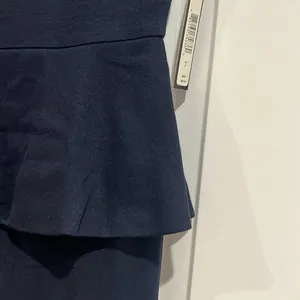 Alice + Olivia Woman's Sz 6 Navy‎ Blue Victoria Cap Sleeve Peplum Dress thumbnail 2