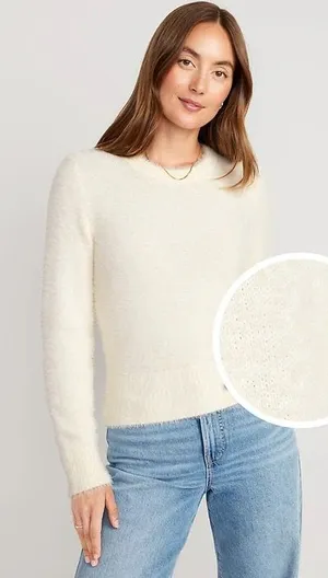 Old Navy Fuzzy Eyelash Crewneck Sweater thumbnail 1