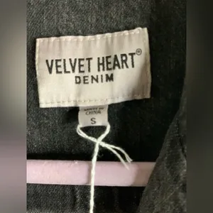 Velvet Heart Charcoal Denim Button-up Dress. Size-Small. Western Chic thumbnail 2