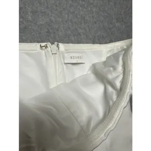 Meshki Strapless White Mini Dress with Seam Detailing thumbnail 4