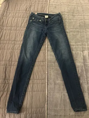 Mid rise true religion skinny jeans thumbnail 1