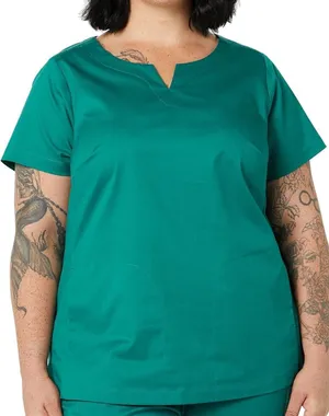 Amazon Essentials Scrub Top Classic Fit Split Neck Crew Women's 2X Green NWT thumbnail 1