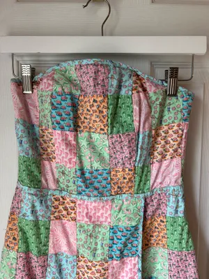 Vineyard Vines Strapless Patchwork Pattern Dress thumbnail 2