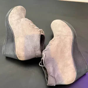 Dansko Suede Leather Lace‎ Up Wedge Ankle Boots Gray Women 41 US 10.5 11 thumbnail 10