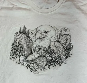 Bold Headed Eagle White Graphic T thumbnail 3