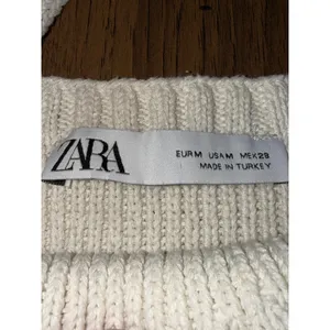 Zara Knit Crop Top Cream Off White Ribbed Sleeveless Camisole Medium thumbnail 3