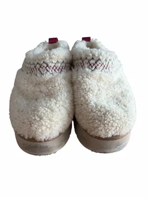 UGG Tazz Heritage Braid Slippers in Natural Shearling thumbnail 2