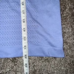 Lululemon‎ Breeze By Short Sleeve Women 4 Blue Excellent Mesh Vent Workout thumbnail 4