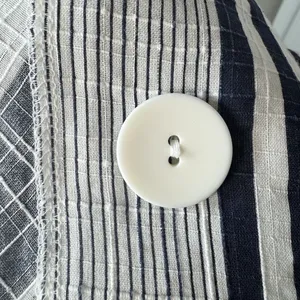 DAMEE Oversized Striped Button Up Shirt Small Wire Collar Blue Lagenlook Artsy thumbnail 8