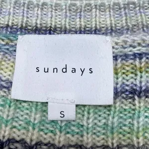 Sundays Multicolor Striped V-neck Jeweled Button Long Sleeve Cardigan Sweater S thumbnail 4