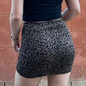 Brown Black Leopard Bodycon Mini Skirt thumbnail 2
