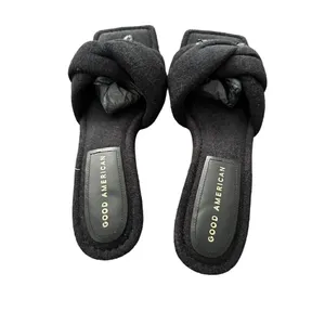 Good American Women's Black Terry Kickstand Low Heel Slide Sandals NWOB size 7.5 thumbnail 3