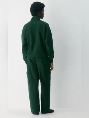 Aritzia Cozy Sweatfleece Mega fit Cargo wide leg Sweatpants dark green size M thumbnail 2