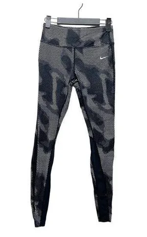 Nike Dri-Fit Speckled Black Compression Full Length Leggings Size Small thumbnail 1
