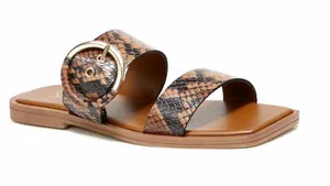 NEW Franco Sarto Merris Slip On Sandals Snake Print Leather thumbnail 1